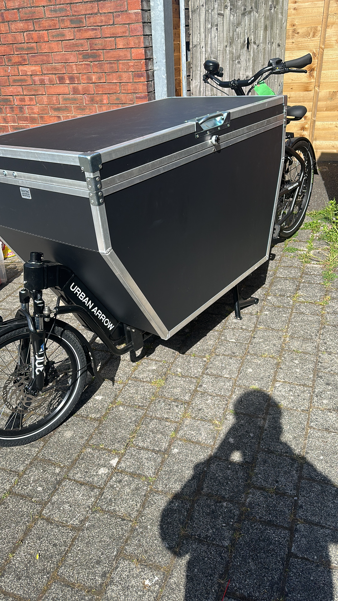 Our Urban Arrow electric cargo bike loaded for a Liverpool callout